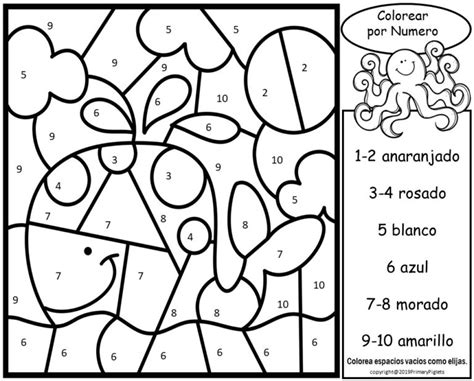 Spanish Number Coloring Sheets Sketch Coloring Page