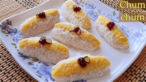 Kesar Malai Chum Chum Bengali Sweet Recipe In Hindi Malai Chum Chum Recipe Bengali Sweet