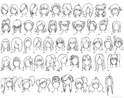 All the different styles, and posses to make lessons out of. Female Anime Drawing Hair 16
