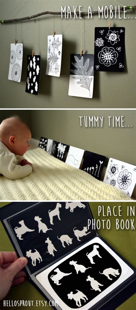 Black And White Baby Activity Cards Printable Version Etsy