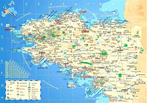 Carte bretagne et plan bretagne. Carte Bretagne Sud » Vacances - Arts- Guides Voyages