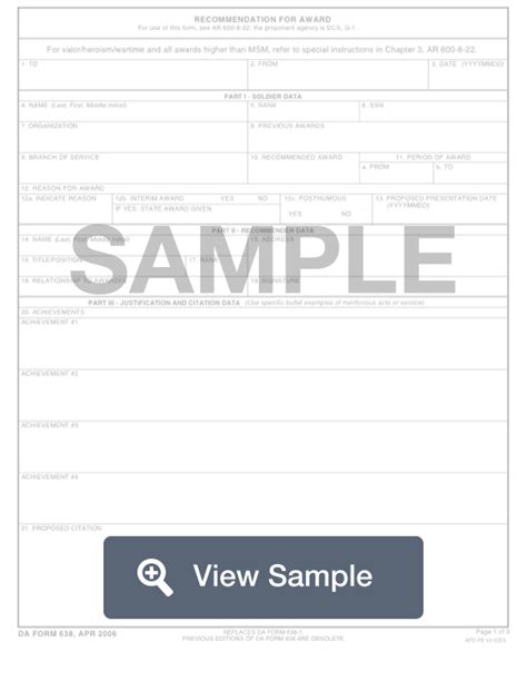 18 Printable Da Form 638 Templates Fillable Samples I