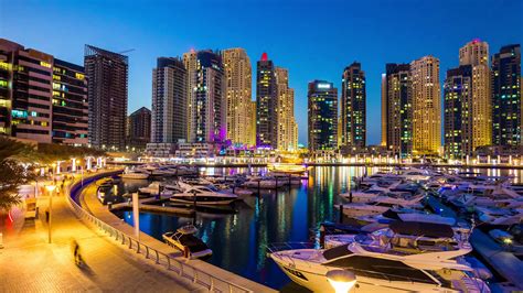Dubai Marina Yacht Dock Walk At Night Ultra Hd Wallpapers Images For