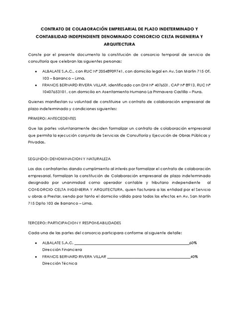 Contrato De Colaboracion Empresarial Pdf Arbitraje Gobierno