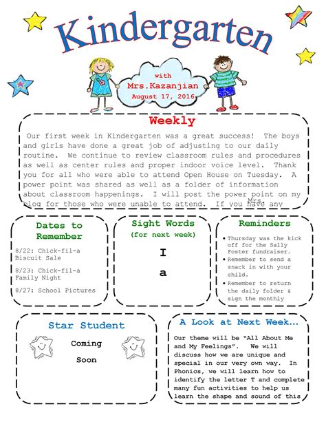 Free Printable Newsletter Template For Preschool Teachers Printable