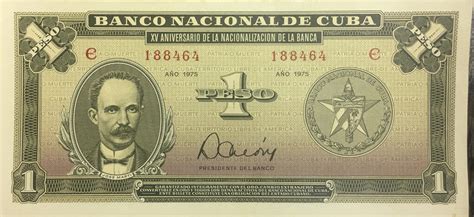 1 Peso Nationalization Of Banking Cuba Numista