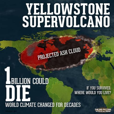 Yellowstone Caldera Yellowstone Supervolcano Size Volcano Erupt