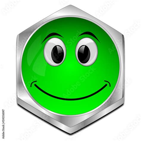 Button With Smiling Face 3d Illustration Stock Image And Royalty