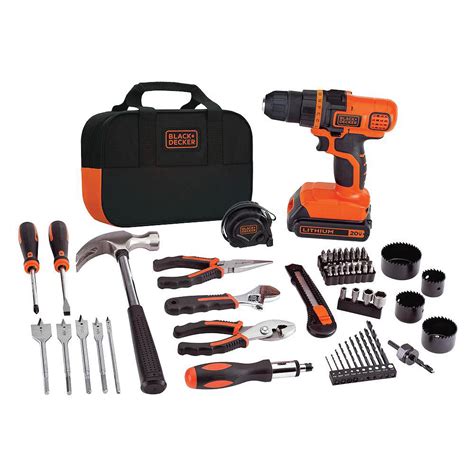 Blackdecker 20v Max Lithium Ion Cordless Drill And Project Kit With
