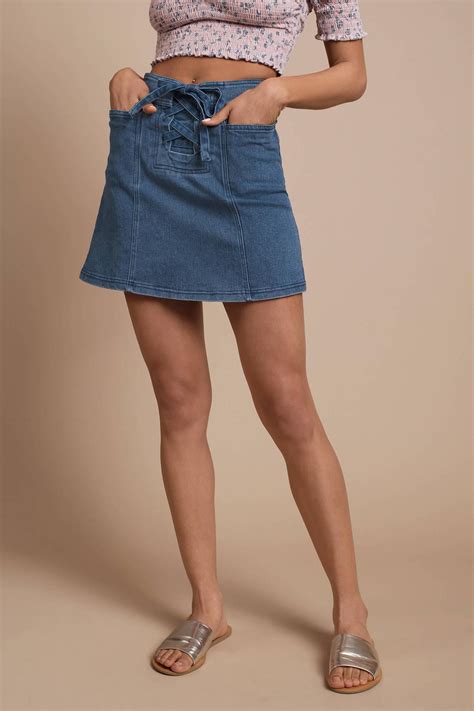 Finders Keepers Skirts Womens Finders Keepers Inverse Blue Lace Up