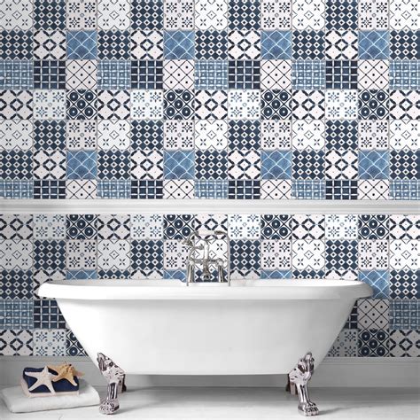 Blue Tile Wallpaperbluetilewallbathroomroom 696314 Wallpaperuse