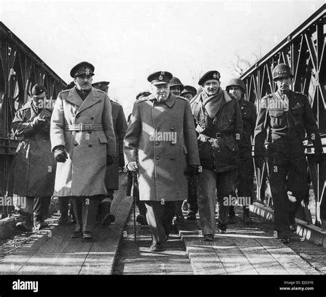 Allied Commanders Crossing Rhine 26 March 1945 From Left Field Stock