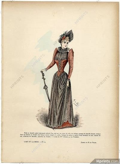 Lart Et La Mode 1890 N°24 Marie De Solar Colored Fashion