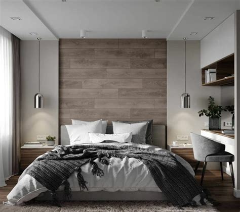 Un prodotto, tante idee idee cartongesso. Parete in legno, lampade in metallo sospese, letto con ...