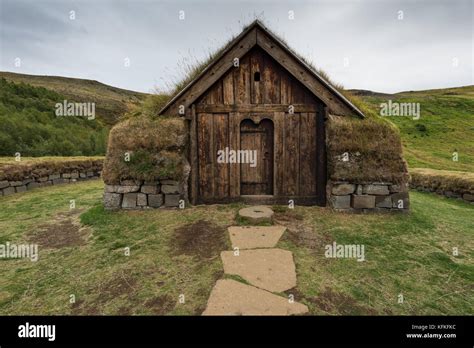 Wooden And Peat Buildings Replica Viking Farmhouse Stöng Open Air