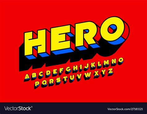 Comic Book Superhero Style Font Design Royalty Free Vector