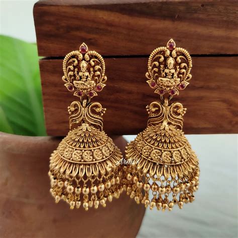 Gold Jewellery Earrings Jhumka Hoop Earrings