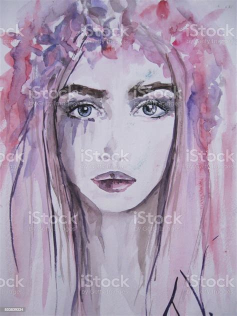 woman face portrait abstract watercolor stock illustration download image now portrait