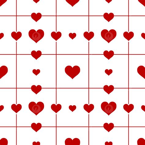 Red Hearts Love Seamless Pattern Background Transparent Design Hearts