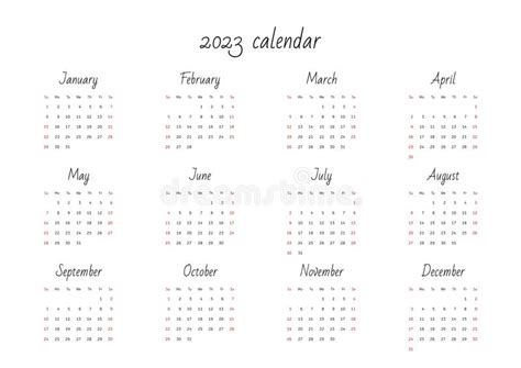 Calendario De Pared 2023 Ilustración Del Vector Ilustración De