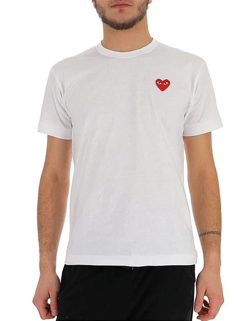Comme Des Gar Ons Play Basic Logo T Shirt In White For Men Save