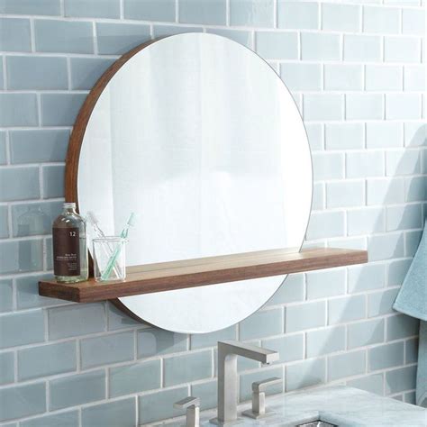 With Its Subtle Use Of Bamboo Solace Mirror With Shelf Projects A