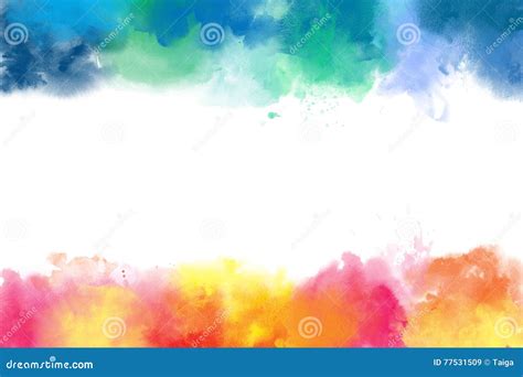 Colorful Watercolor Abstract Borders Stock Illustration Illustration