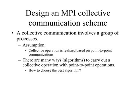 Design An Mpi Collective Communication Scheme Processes