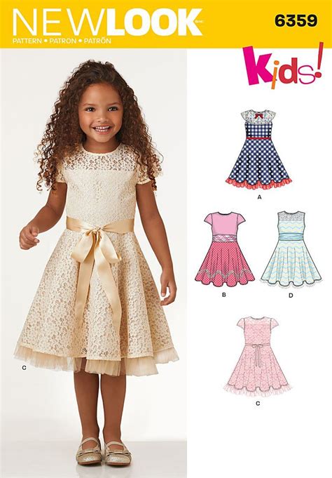New Look 6359 Childs Dresses With Lace And Trim Details Girl Dress