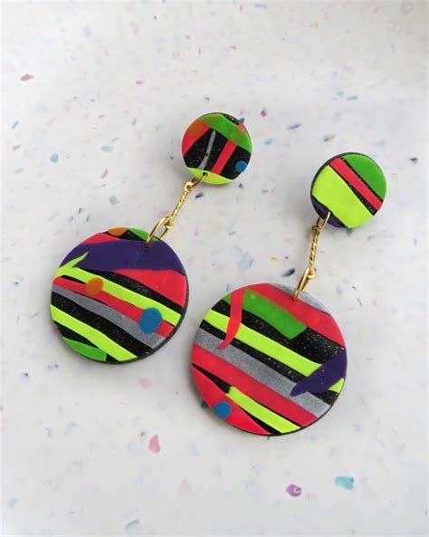 Funky Earrings Made With Polymer Clay Polymer Clay Jewelry Polymer