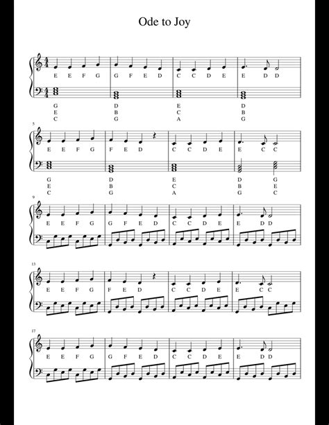 Click the button below for instant access to the free pdf guitar transcriptions. Ode to Joy sheet music for Piano download free in PDF or MIDI