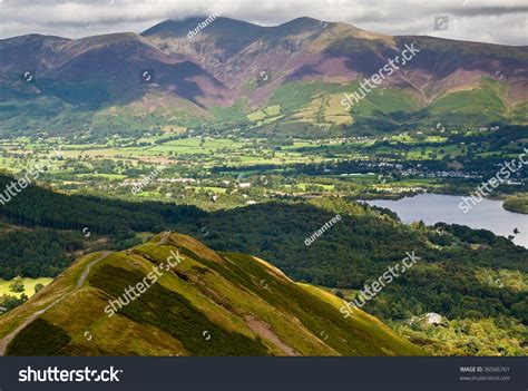 View Of Keswick Town And Skiddaw From Catbells Fell In Lake District