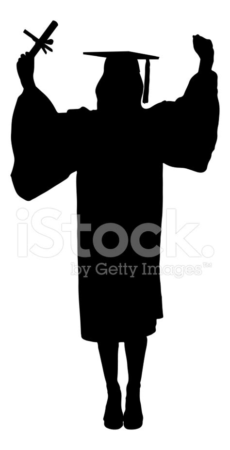 Woman Graduating Silhouette Stock Vector