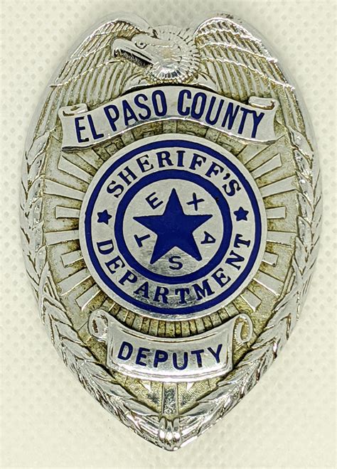 Beautiful 1940s El Paso County Texas Deputy Sheriff Badge By L A