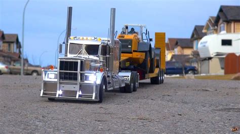 Rc Adventures Chrome Semi Truck Hauling Loader Youtube