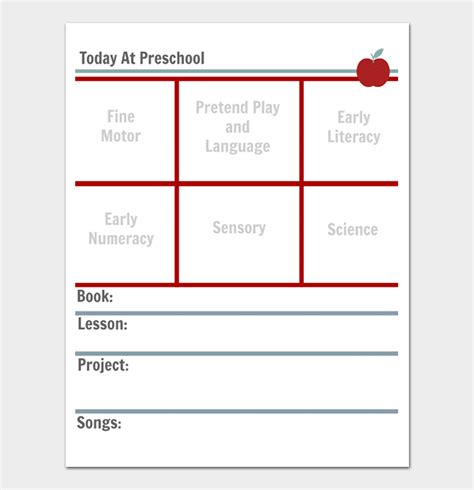 Preschool Lesson Plan Template Daily Weekly Monthly For Word Pdf