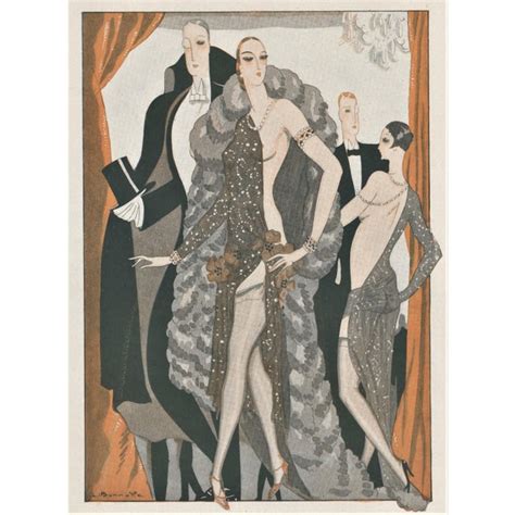 Matted French Art Deco Elegant Semi Nude Fashion Print Chairish