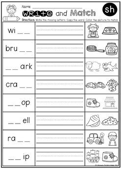 Digraphs: SH Worksheets ~ NO PREP Printables by Rhonda Baldacchino