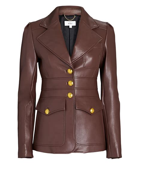 A L C Amelia Vegan Leather Blazer INTERMIX