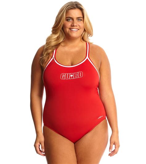 Dolfin Lifeguard Plus Size Dbx Back One Piece Swimsuit At One Piece Womens