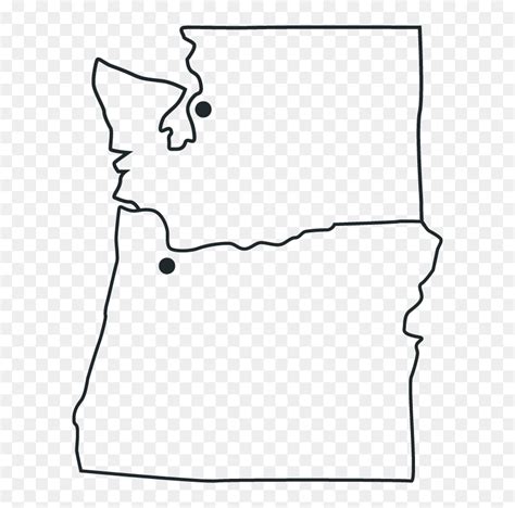 Oregon And Washington Map Black And White Hd Png Download Vhv
