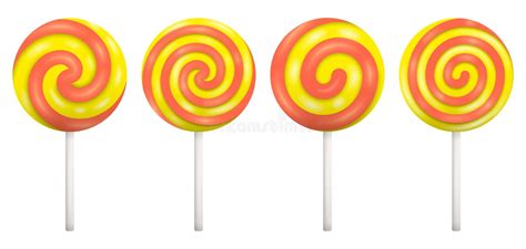 Set Of Colorful Lollipop Sweet Candies Vector Illustration Stock