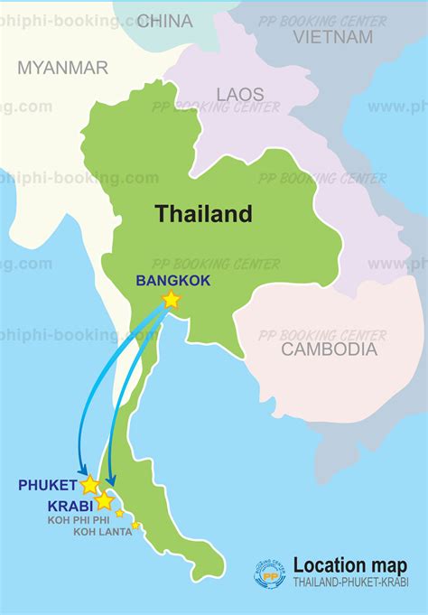 Map Of Thailand Showing Bangkok And Phuket Maps Of The World