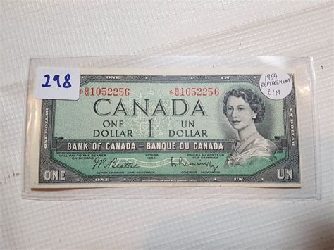 One Dollar Replacement Bill Canada 1954 Bm Prefix Schmalz Auctions