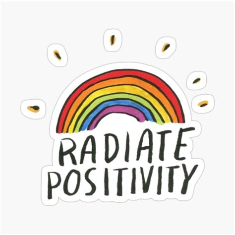 Radiate Positivity Rainbow Sticker By Hala Positivity Stickers
