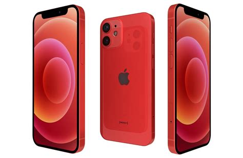 Apple Iphone 12 Mini Red 3d Model Max Obj 3ds Fbx C4d Blend