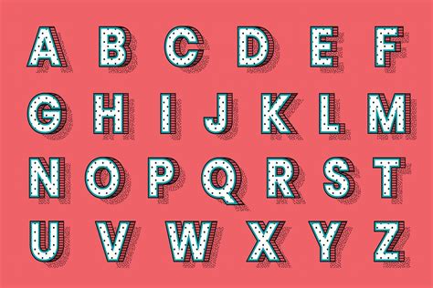 3d Alphabet Vector Isometric Halftone Style Typography Free Image By