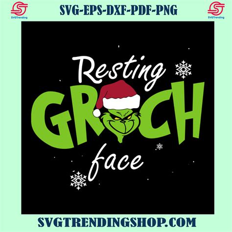 Resting Grinch Face Svg Christmas Svg Grinch Svg Grinchmas Svg Check