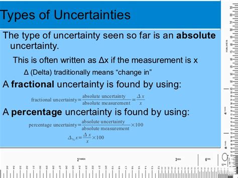 You find it by dividing the uncertainty by the actual measurement to obtain a percentage. Howto: How To Find Percentage Uncertainty From Absolute ...