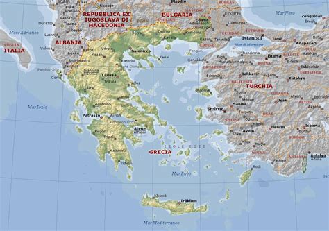 Grecia Cartina Geografica Politica